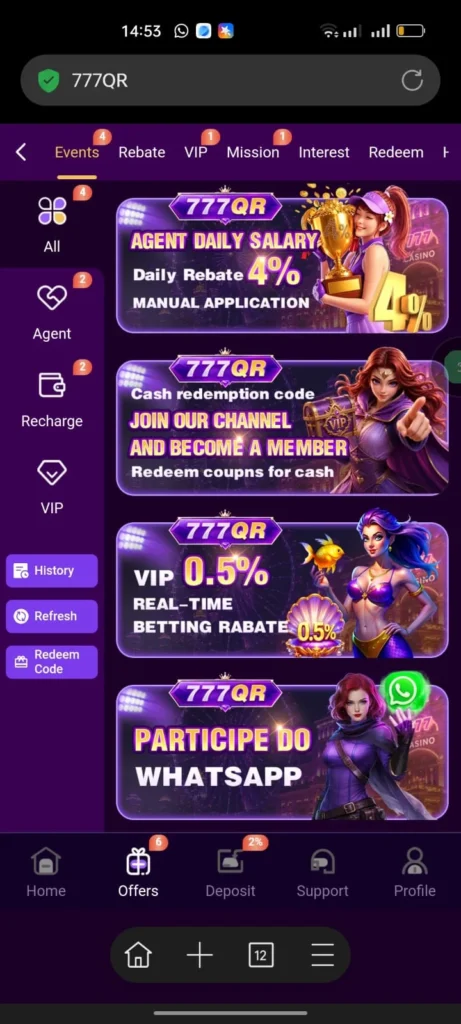 777QR Game Whatsapp share
