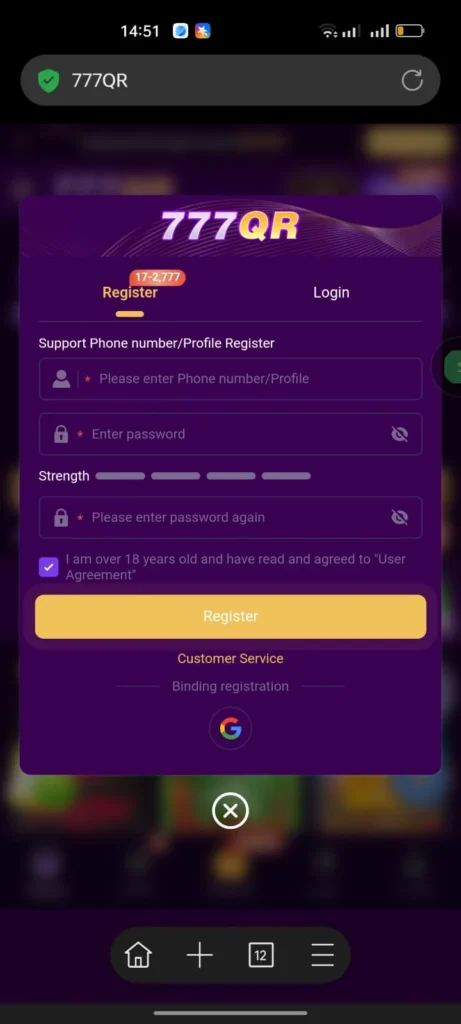 777QR Register